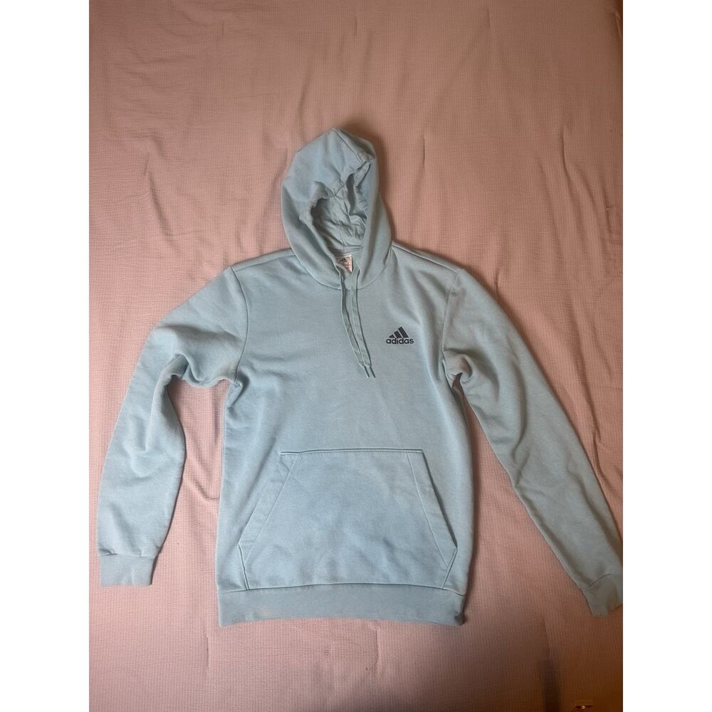 Adidas Small Blue Hoodie with Embroidered Logo H12235
